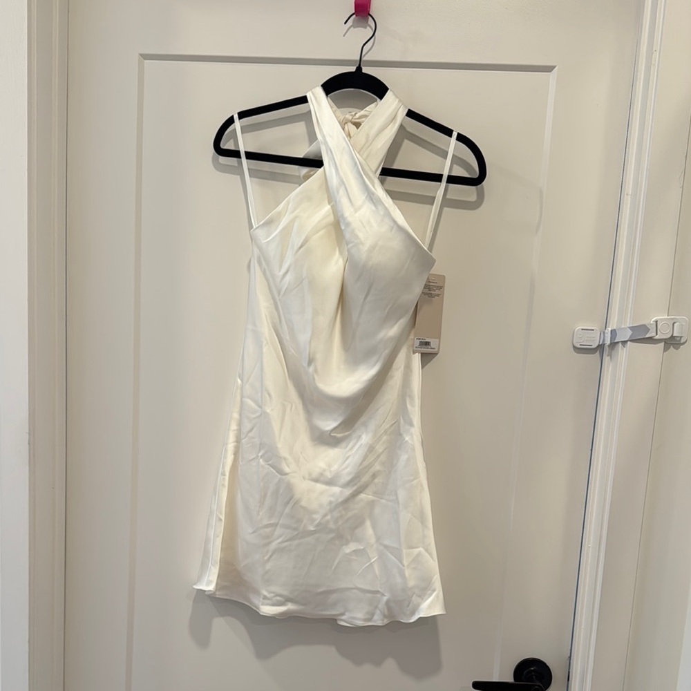 Cream Sleeveless Sheath Mini Dress for Cocktail
